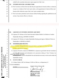 Judge Hardy Signs Order Making Retail Shareholder Custodian of Vinco Ventures